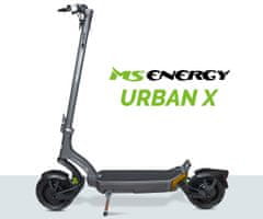 MS ENERGY ENERGY URBAN X električni skuter, 10&quot;, 2x 300W, 60 km, ovjes, LCD zaslon, LED rasvjeta, APP, srebrni (titan čelik)