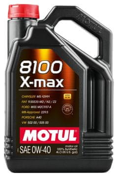 Motul ULJE 0W40 4L 8100 X-MAX A3/B4 / SN / LL01 / 229.5 / 502.00 505.00 / BMW / MB / A40 / WSS M2C 937A