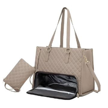 VIVVA® Elegantna termo torba za ručak i laptop – poslovna torba s izoliranim pretincem za hranu | TOTOLUX krem