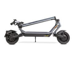 MS ENERGY FLARE X Hidraulični električni skuter, 10&quot;, 2x 800W, 70 km, ovjes, LCD zaslon, LED rasvjeta, APP, srebrni (Midnight Chrome)