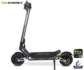 MS ENERGY FLARE X PRO električni skuter, 11&quot;, 2x 1200W, 100 km, ovjes, LCD zaslon, LED rasvjeta, APP, crni (Obsidian Black)