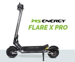 MS ENERGY FLARE X PRO električni skuter, 11&quot;, 2x 1200W, 100 km, ovjes, LCD zaslon, LED rasvjeta, APP, crni (Obsidian Black)