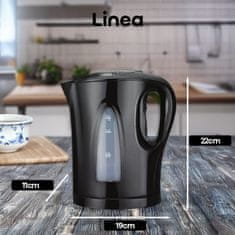 Linea LKE-0676 kuhalo za vodu, 1 l, crno