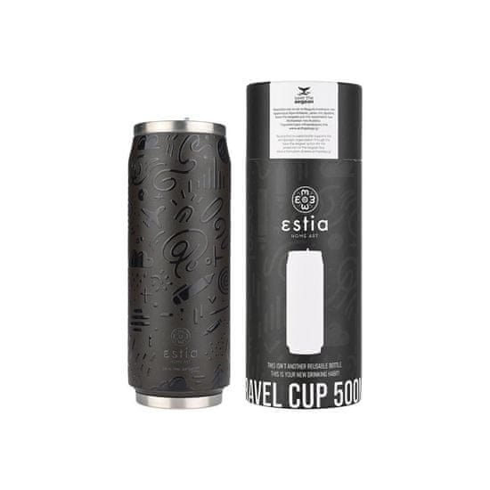 ESTIA HOME ART Estia Noir Echo izolirana putna boca s izljevom za piće, 500 ml, crna