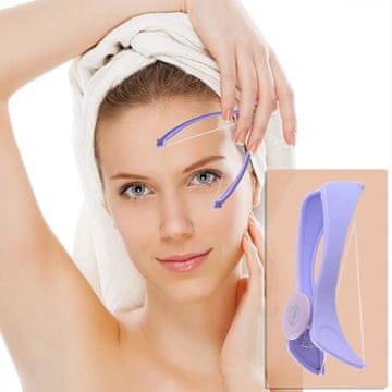 Netscroll Pribor za uklanjanje dlačica bez boli, ručni epilator za lice i tijelo, ManualThread