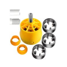 Netscroll Set za narezivanje navoja na PVC cijevima, električni nastavak za vanjski navoj, uključuje 3 glave (1/2", 3/4", 1") za bušilicu, JamDrill