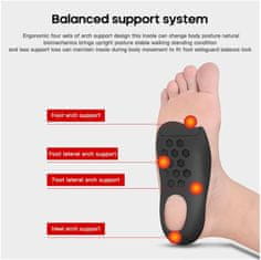Netscroll Ortopedski ulošci za obuću za ravna/ploska stopala, 4D tehnologija potpore, unisex ulošci za udobnost i stabilnost, potpora stopalnom luku, protiv bolova u stopalima, InsolesFlat, 35/39