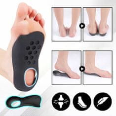 Netscroll Ortopedski ulošci za obuću za ravna/ploska stopala, 4D tehnologija potpore, unisex ulošci za udobnost i stabilnost, potpora stopalnom luku, protiv bolova u stopalima, InsolesFlat, 35/39