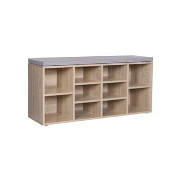 Songmics Klupa za cipele 10 pretinaca 104x30x48 cm smeđa