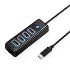 Orico PW4U-C3 HUB adapter USB-C- 4x USB 3.0, crno