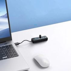 Orico PW4U-U3 HUB adapter USB - 4x USB 3.0, crno