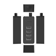 Orico W5P-U2-100 HUB adapter USB - 4x USB 2.0 / micro USB, crno