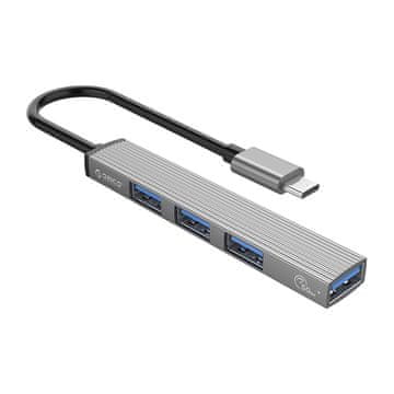 Orico AH-13 HUB adapter USB-C - USB 3.0 / 3x USB 2.0, siva