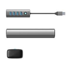 Orico PDD4U-U3 HUB adapter USB - 4x USB 3.0, siva