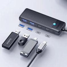 Orico PAPW2AC-C3 HUB adapter USB-C - 2x USB 3.0 / 2x USB-C 3.0, crno