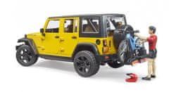 Bruder Automobil Jeep Rubicon s biciklom i biciklistom (02543)