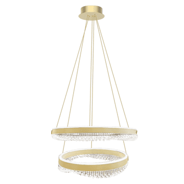 Moderna zlatna viseća lampa s dva ukrasna prstena, Ø60cm, Ø40cm, neutralna boja, LED, 85W, PRECIOSA Milagro
