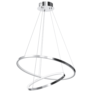 Moderna kromirana viseća lampa, dva prstena, Ø60cm i Ø40cm, neutralna boja, LED 51W, HOOP Milagro