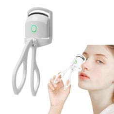 FRILLA® Grijaći uvijač za trepavice, USB punjivi električni uvijač, dugotrajan efekt bez oštećenja | GLAMCURLI, bijela