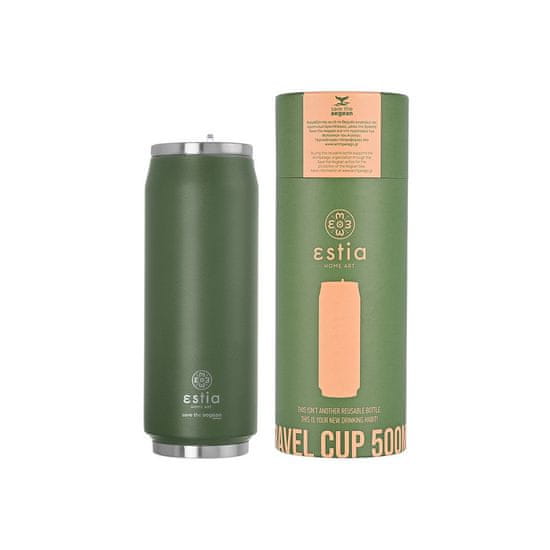 ESTIA HOME ART Forest Spirit izolirana putna šalica s izljevom za piće, 500 ml, zelena