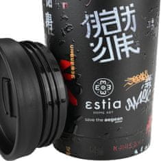 ESTIA HOME ART Tokyo Underground izolirana putna boca s grlićem za piće, 350 ml, crna