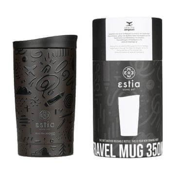 ESTIA HOME ART Noir Echo izolirana putna boca, 350 ml, crna