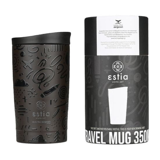 ESTIA HOME ART Noir Echo izolirana putna boca, 350 ml, crna
