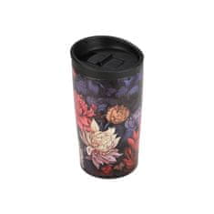 ESTIA HOME ART Midnight Blossom izolirana putna boca, 350 ml, crna