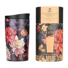 ESTIA HOME ART Midnight Blossom izolirana putna boca, 350 ml, crna