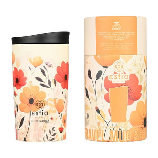 ESTIA HOME ART Summer Reverie izolirana putna boca, 350 ml, žuta