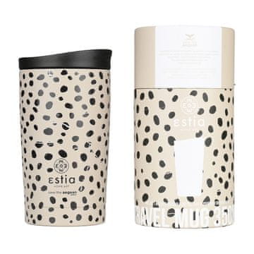 ESTIA HOME ART Leopard Taupe izolirana putna boca, 350 ml, žuta