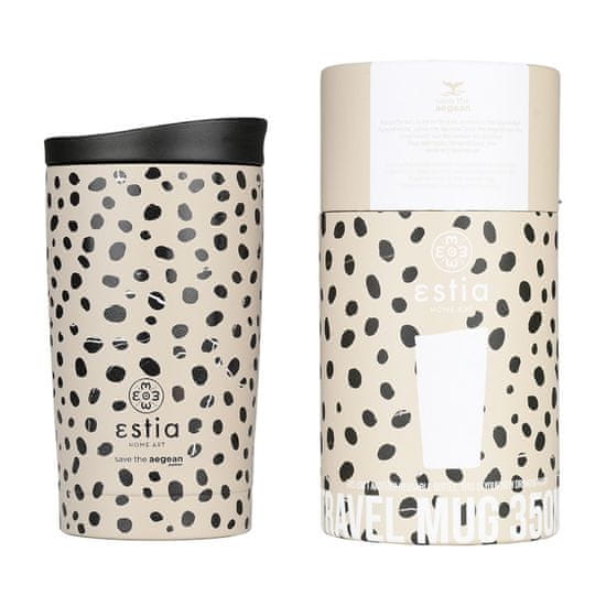 ESTIA HOME ART Leopard Taupe izolirana putna boca, 350 ml, žuta