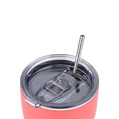 ESTIA HOME ART Fusion Coral izolirana putna šalica, 500 ml, slamka, nehrđajući čelik, crvena