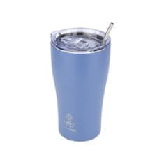 ESTIA HOME ART Denim Blue izolirana putna šalica, 500 ml, slamka, nehrđajući čelik, plava