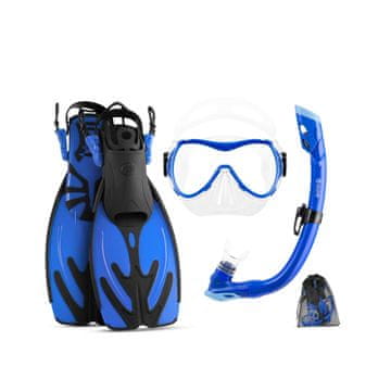 Outdoor master OutdoorMaster dječji set za snorklanje – maska, disalica i peraje, plavi, S/M 27–31