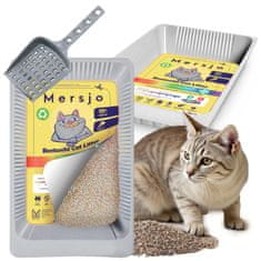 Mersjo Jednokratna kutija za pijesak za mačke, bentonitni posip za mačke PH CONTROL s posudom 2,7l + mjerica