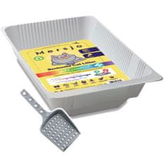 Mersjo 5x Jednokratna kutija za pijesak za mačke, bentonitni posip za mačke PH CONTROL s pladnjem 5x2,7l + 5x mjerica