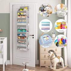 HOME & MARKER® Viseći organizator do 20 kg s džepovima za vrata, odjeću i igračke | STORANO Siva