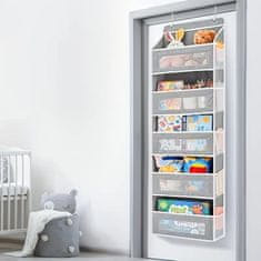 HOME & MARKER® Viseći organizator do 20 kg s džepovima za vrata, odjeću i igračke | STORANO Siva