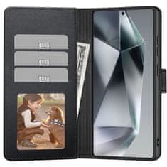 Tech-protect Wallet preklopna maska za Samsung Galaxy S25 Edge, crno