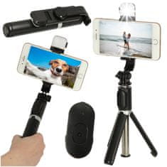 Ikonka Aga Štap za selfie lampe Crni