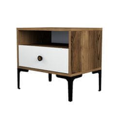 Woody Fashion Noćni ormarić, Lizbon 530 - Walnut, White