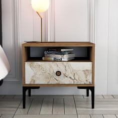 Woody Fashion Noćni ormarić, Lizbon 531 - Walnut, White