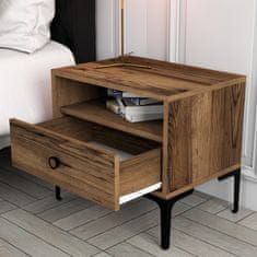 Woody Fashion Noćni ormarić, Lizbon 532 - Walnut