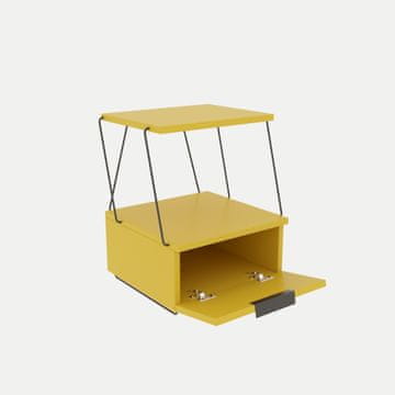 Woody Fashion Noćni ormarić, Žuta boja, Tekoba - Yellow
