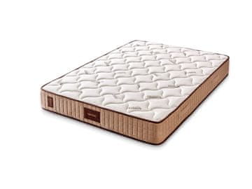 Woody Fashion Madrac, Bijela boja Bež Smeđa, Bamboo 180x200 cm Double Size Middle Firm Mattress