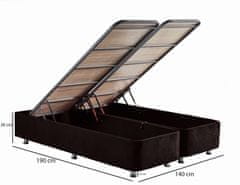 Woody Fashion Baza za bračni krevet, Crno, Ela Double - Black (140 x 190)