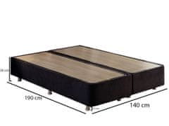 Woody Fashion Baza za bračni krevet, Crno, Ela Double - Black (140 x 190)