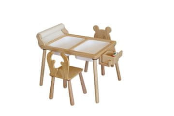 Woody Fashion Dječji stol set Roll and 2 Chairs - White