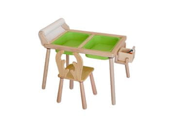 Woody Fashion Dječji stol set Roll and Chair - Green